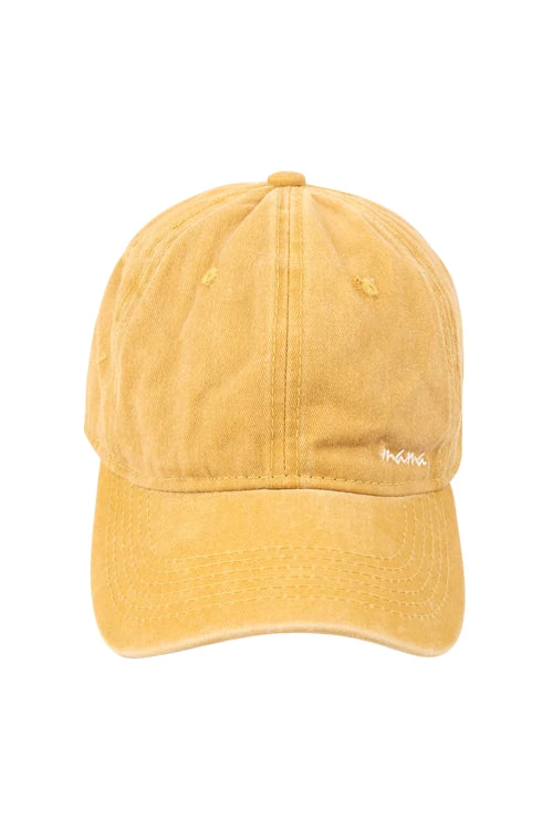 Fashion Cap With Mama Embroidery - Mustard
